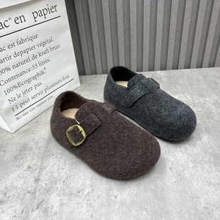 圆头套脚内增高复古绒里保暖勃肯鞋 2025秋冬款 处理女鞋 工厂断码