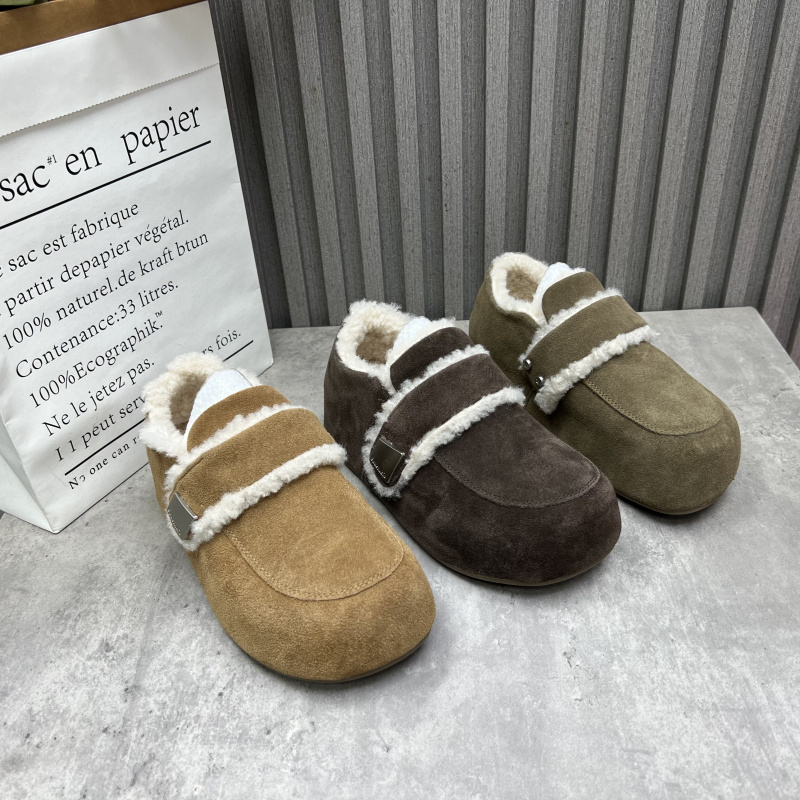 断码处理真皮女鞋2025秋冬款魔术贴内增高复古加绒勃肯鞋时尚棉鞋