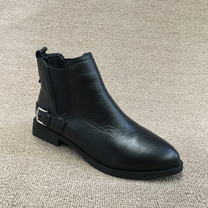 马丁靴皮带扣牛皮女短靴潮