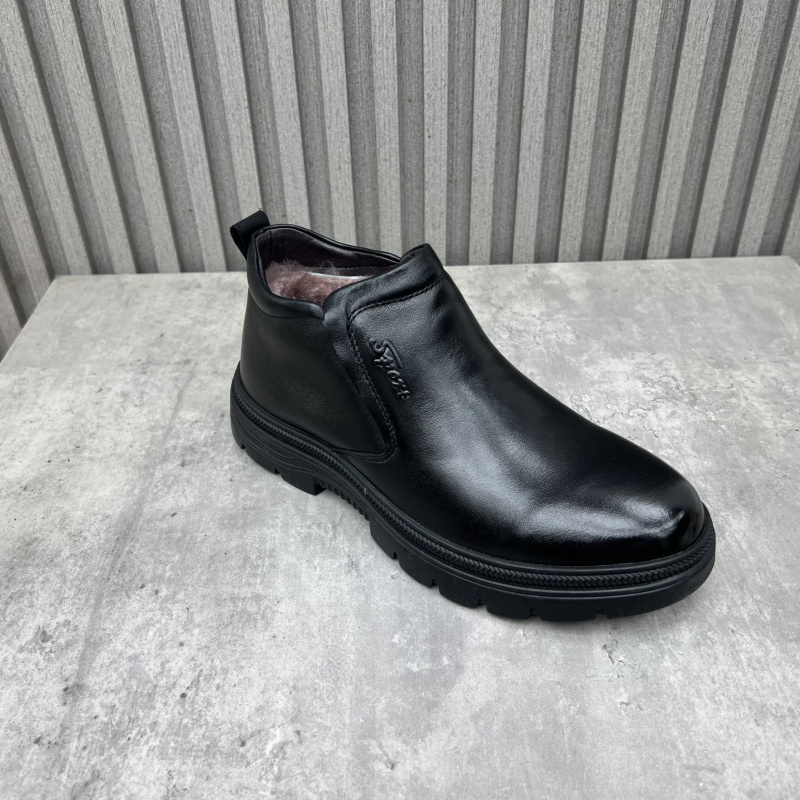 清仓断码处理真皮男鞋2024冬季新款户外棉鞋牛皮厚绒保暖高帮鞋