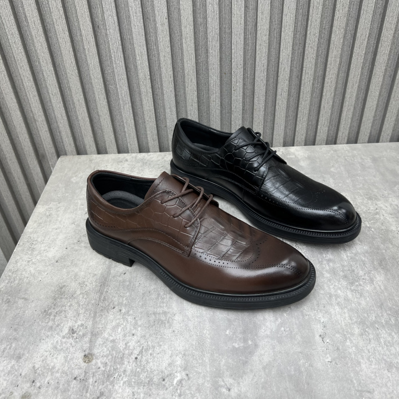 断码处理真皮男鞋2024秋季新款圆头系带商务正装头层牛皮男士皮鞋