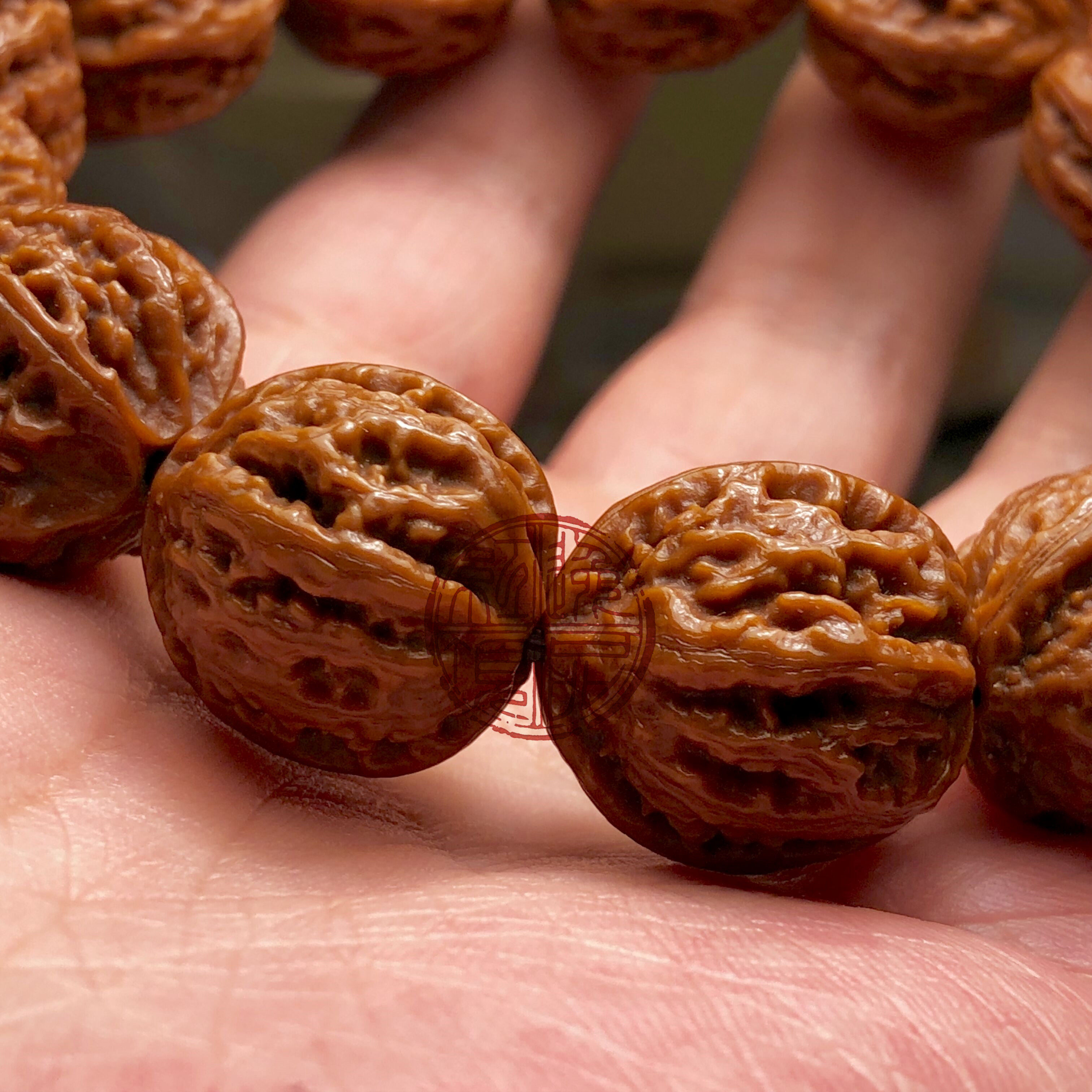 门头沟京八棱蚂蚁纹梅枝纹盘龙纹精品老树野生文玩小核桃手串手持