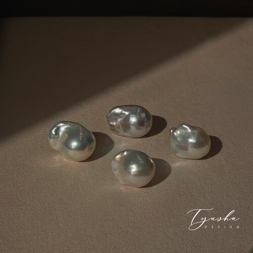 TYUSHA天然淡水巴洛克珍珠耳钉