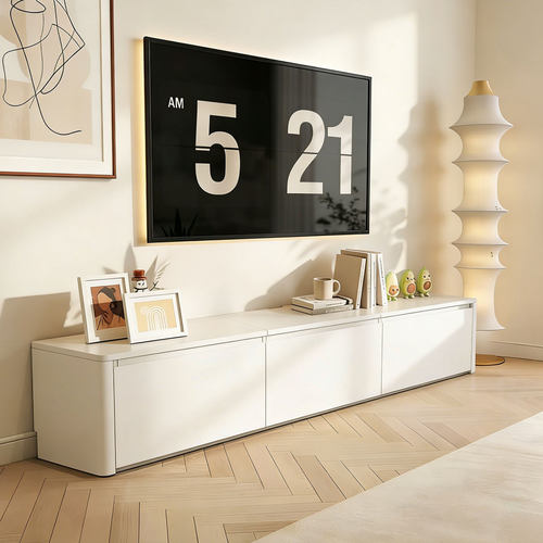 隐藏插座，原木奶油风，圆弧设计