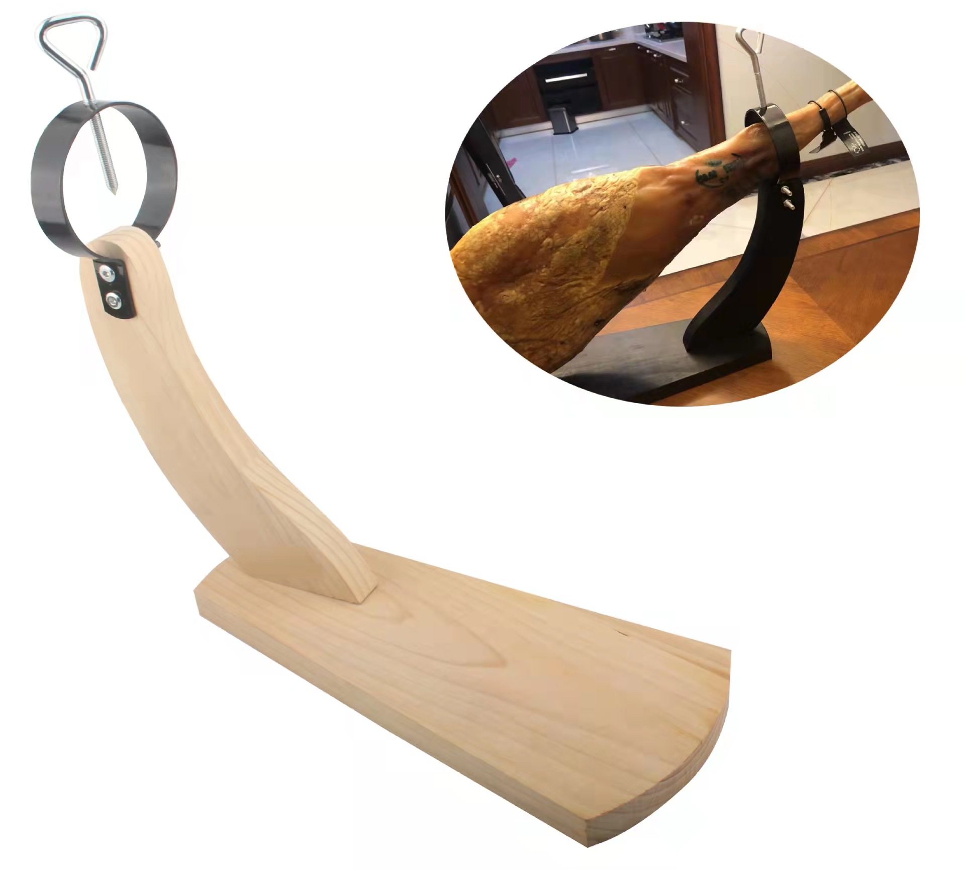 西班牙松木火腿架 羊腿座 巴玛羊腿架火腿展示架