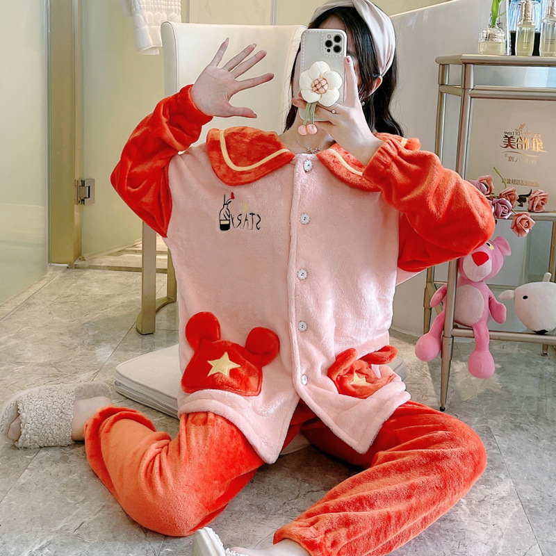 秋冬新款开衫翻领娃娃领圆领法兰