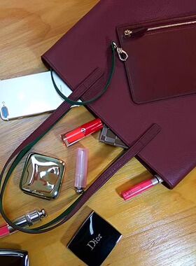 聚变手工皮具高端定制绿色鹿纹山羊皮真皮女式子母手提包手提袋