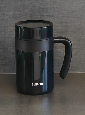 苏泊尔保温杯316L不锈钢带把手男士办公泡茶高档商务大容量水杯子
