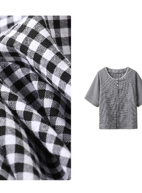 门店32&9！花田橱窗衬衣格子复古/蕾丝圆领短袖衬衫上衣女 D40095