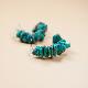 绿松石耳环女旅行度假蓝色天然石耳饰波西米亚风小碎石大耳圈耳坠