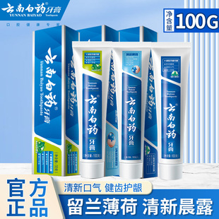 云南白药经典系列牙膏留兰薄荷清洁口腔双重养护牙膏清新晨露100g