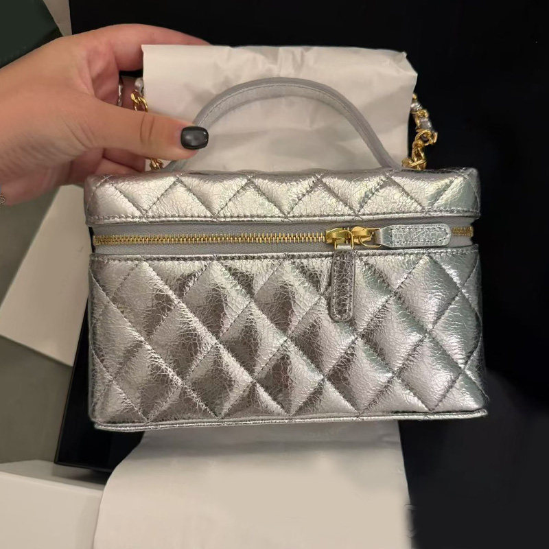 26X新品 圣诞系列高级感百搭潮流银色女包Lp饭盒包单肩斜挎包包