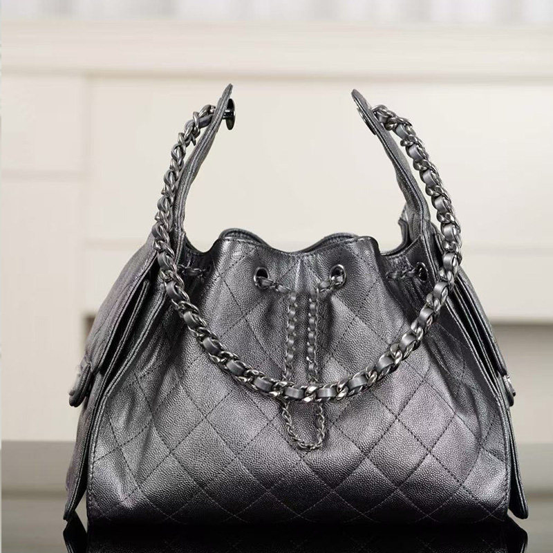 26c新款枪银色鱼子酱女包