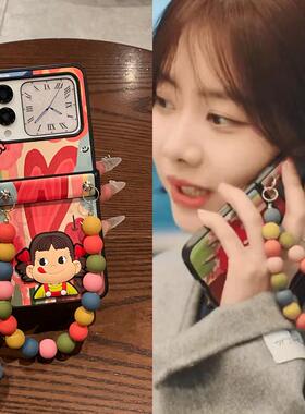 谭松韵同款立体可爱不二家女孩适用华为novaflip新款手机壳折叠屏高级感网红novaFlips皮质全包防摔保护套女