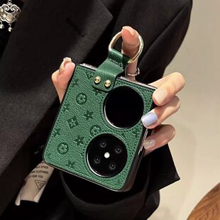 适用华为pocket2手机壳purax新款HW五叶草指环扣保护套p50pockets折叠屏高级感奢华简约p50女时尚