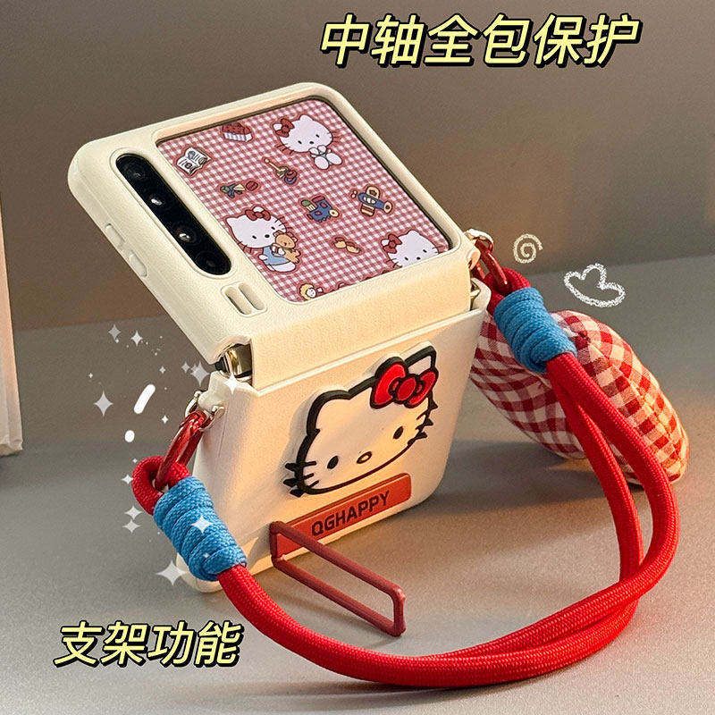 适用华为PuraX手机壳小折叠保护套折叠屏手机套x典藏版手提女款胖折叠阔新款壳铰链全包防摔白色可爱原创