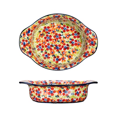 陶瓷浪漫与歌手绘釉下彩水果碗