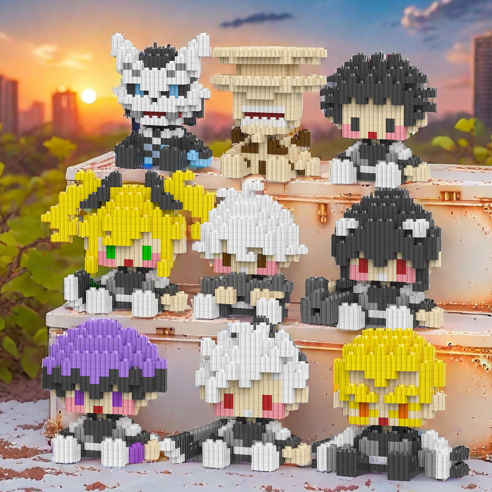 新款怪兽串联颗粒益智玩具