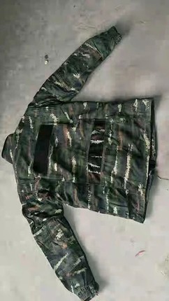 二手加厚绿色冬特二手户外工作服训练服磨损大