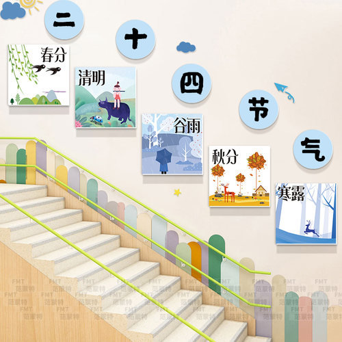 二十四24节气挂画幼儿园环创布置