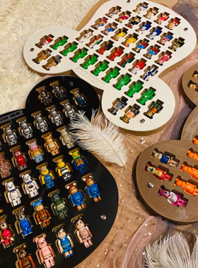 【现货包邮】100%bearbrick木质展示盒积木熊be@rbrick潮流展示板