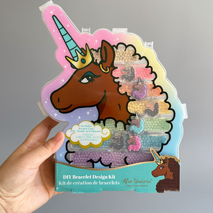 出口美国原单！独角兽儿童手工DIY串珠玩具套装 创意穿珠益智礼物