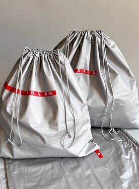 出口单强货~5件套抽绳收纳袋客供银灰色科技面料防泼水防潮旅行袋