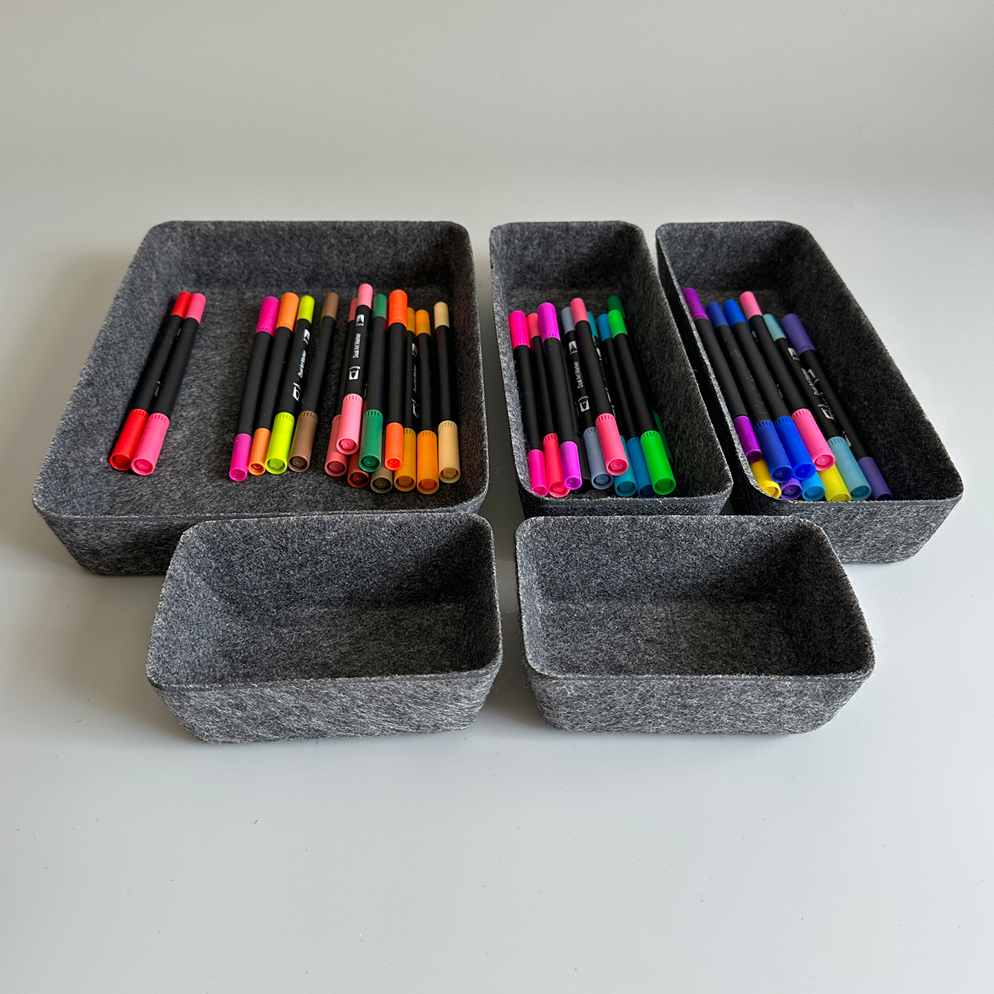 出口北美毛毡桌面收纳盒5件套