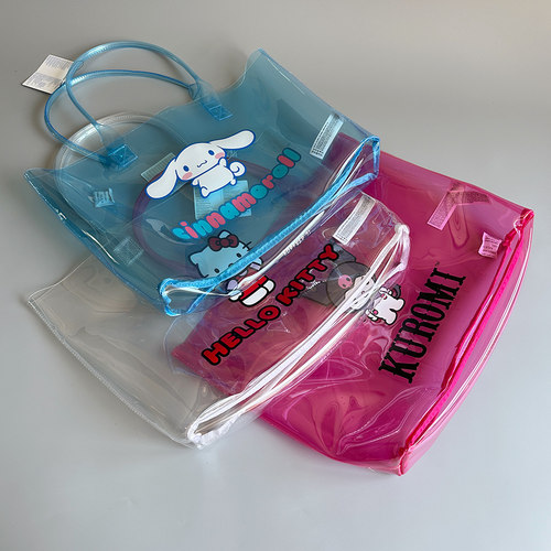 出口老美大号透明单肩托特包