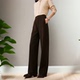 高腰显瘦日常通勤醋酸羊毛长裤 休闲裤 百搭阔腿裤 阿珂姆女士春季