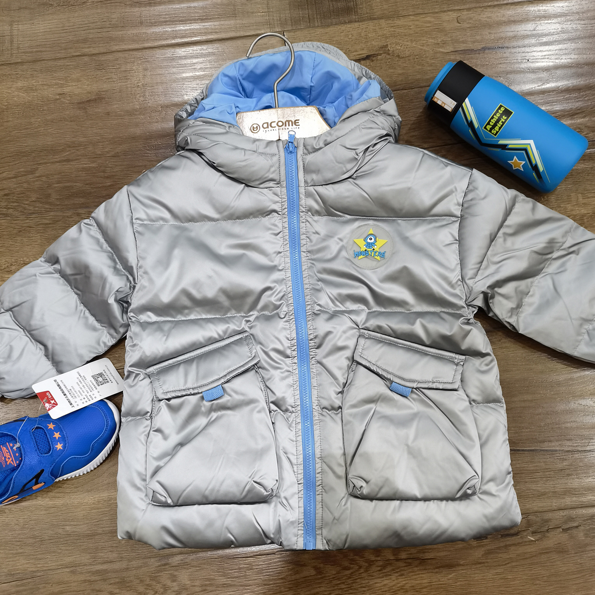 迪迪鹿正品小童冬季羽绒服连帽款儿童加厚保暖外套