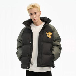 百搭厚款 DSP老薛男装 胸口刺绣宽松青年学生羽绒服时尚 插肩袖 冬季