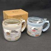 振兴玻璃调味瓶圆形盐罐带勺调料盒300ML厨房佐料玻璃瓶带盖