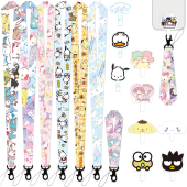 可爱布丁手机挂绳挂脖绳玉桂大耳垫片夹片手短腕绳长款