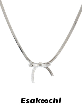 Esakoochi蝴蝶结蛇骨链choker锁骨链小众ins冷淡风项链