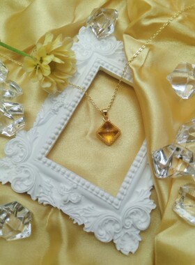 黄水晶项链紫水晶DIY粉晶女