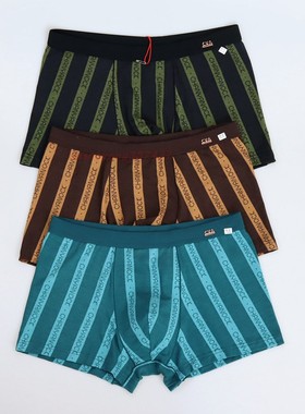 3条装 CYN创雅诺莫代尔面料男内裤17081宽腰边舒适青年男士平角裤