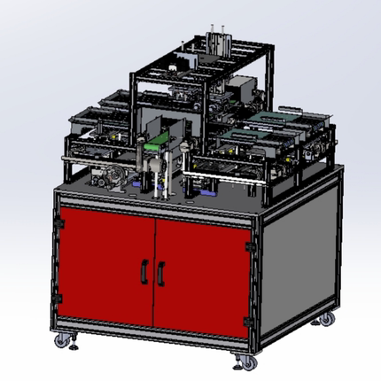 3Dsolidworks非标机械设计SW自动化设备叠放机超声波切割视觉检测