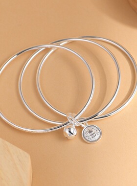 黄财神铃铛纯银简约百搭实心首饰