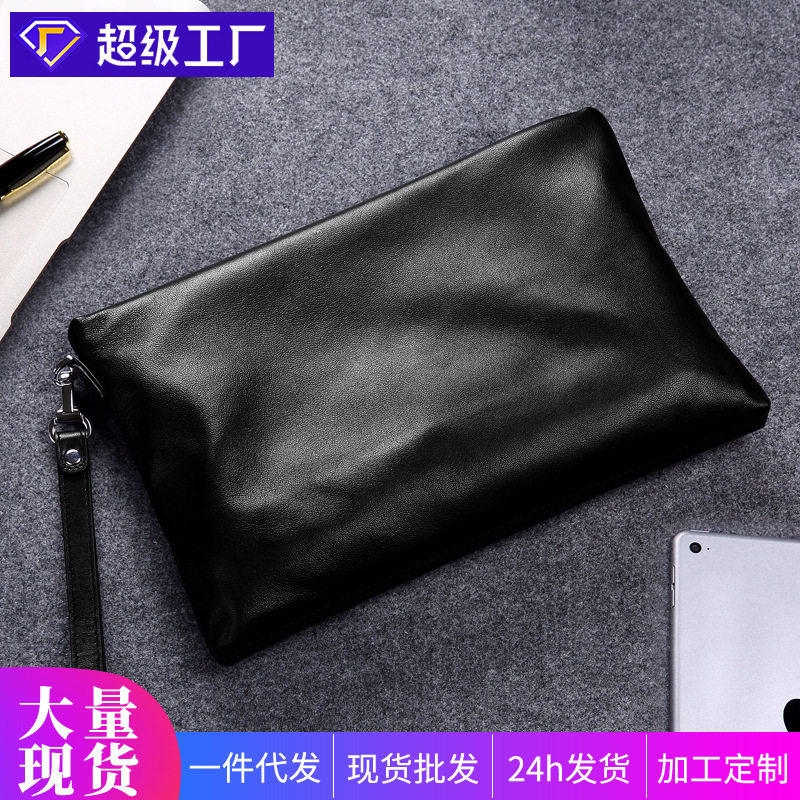新品男包真皮休闲手包头层牛皮信封包大容量手拿包软皮男士手拿包