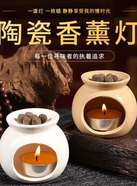 陶瓷小夜灯蜡烛茶道熏香炉