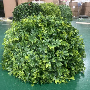 户外绿植井盖遮挡装饰品绿植球仿真绿植发财枫叶草球装饰米兰草球