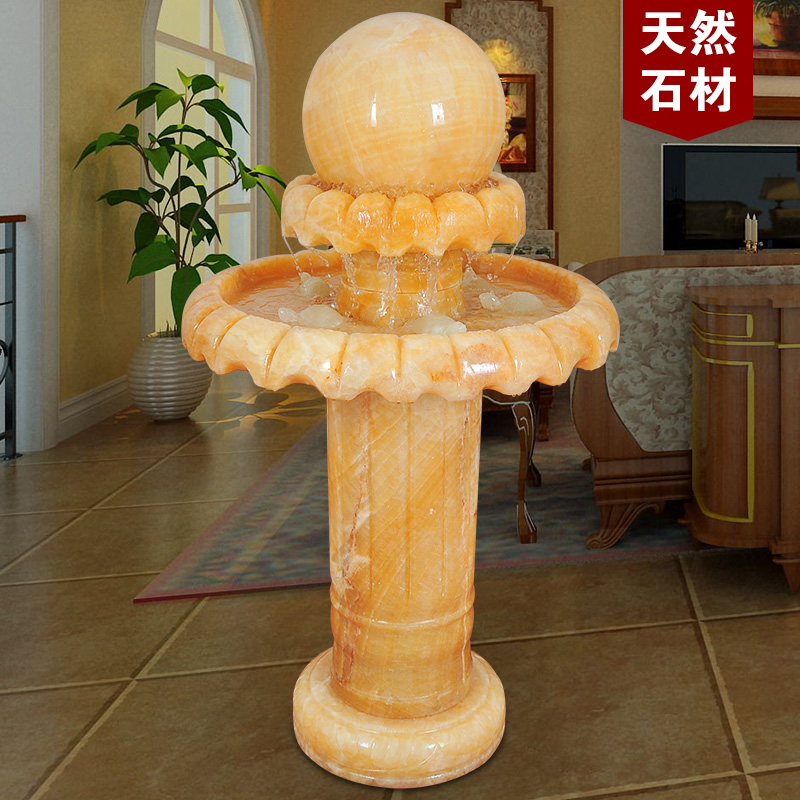 转动球流水球石头大型流水喷泉客厅摆设公司开业礼物 落地摆件