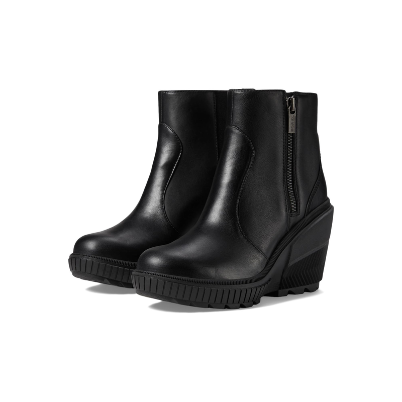 代购SOREL女士短靴舒适透气防滑轻便圆头侧拉链皮革鞋面橡胶鞋底