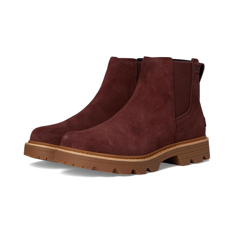 代购SOREL女士切尔西靴防水防滑透气轻便绒面革鞋面织物内里圆头