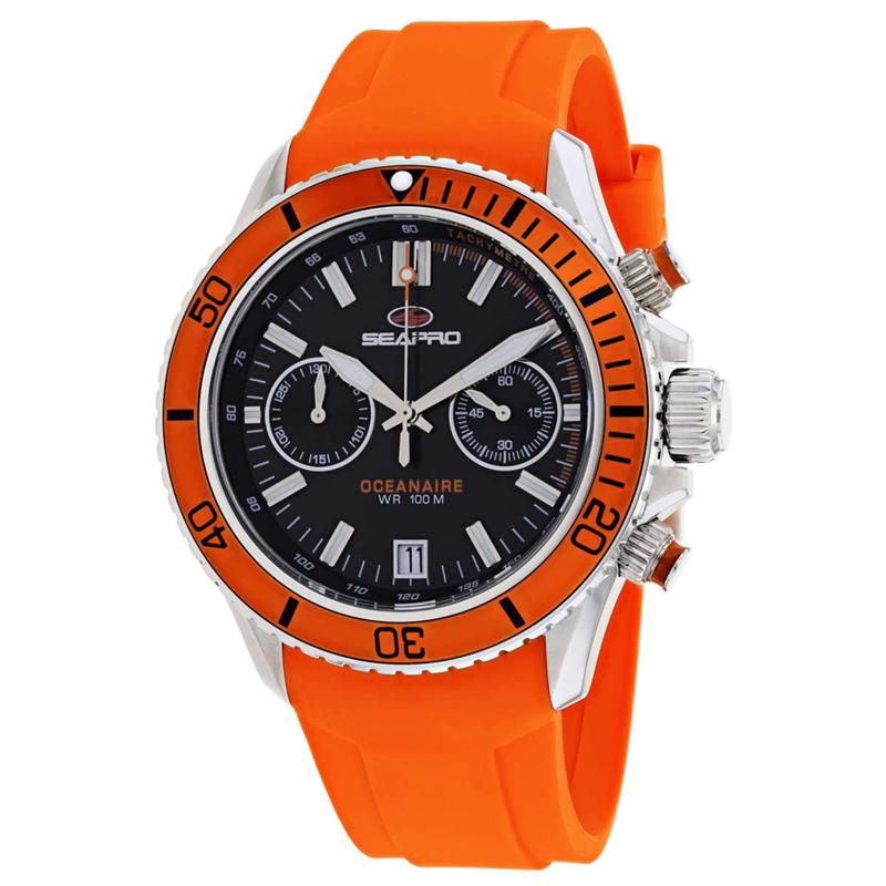 代购SEAPRO男士腕表计时夜光日期测速金属防水硅胶钢带运动潜水