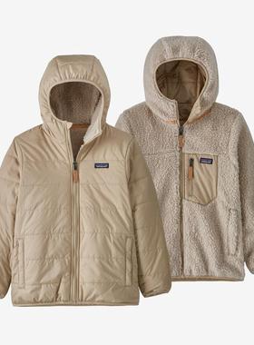 代购PATAGONIA女童羽绒服防水保暖防风抓绒衣连帽中长款外套