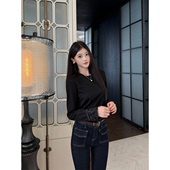 1JONIbyBEB T恤 饰舒适刚需百搭长袖 早秋精品重工钉珠图案袖 口装