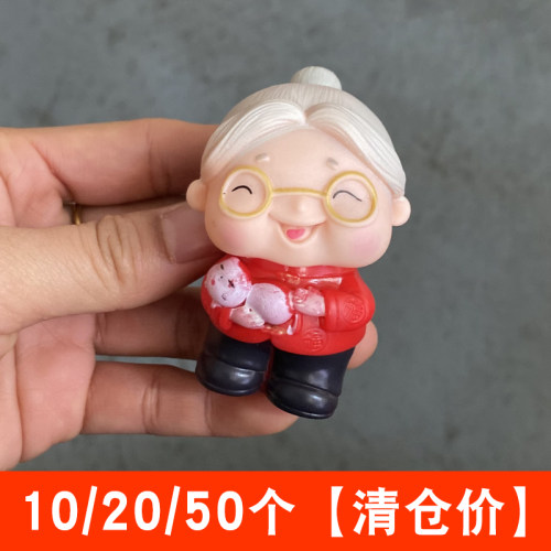 网红猫咪红衣服奶奶蛋糕装饰摆件