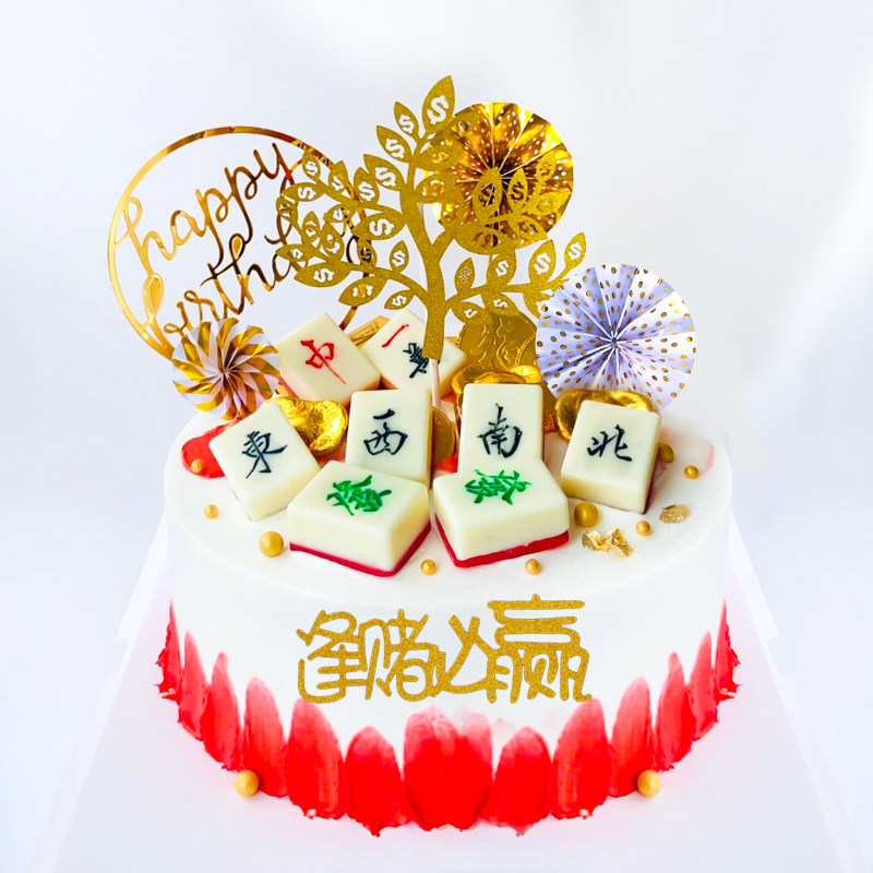 麻将巧克力硅胶模蛋糕装饰插件